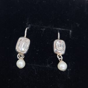 Sterling Silver Pearl Drop Earrings - Silver